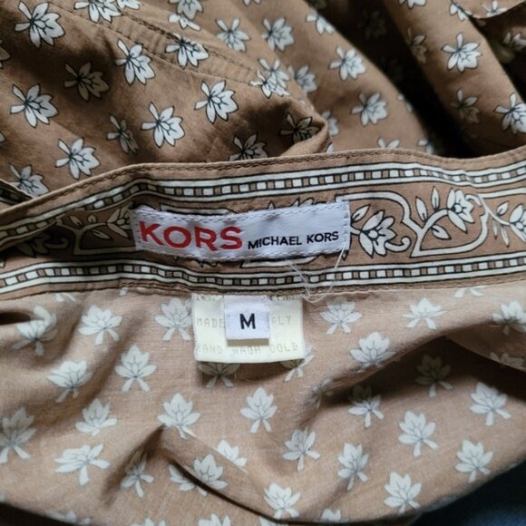 Vintage Michael Kors red label tan flower print dress shirt - M - Picture 6 of 6